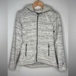 KUHL Full-Zip Sherpa Lined Hoodie Jacket Women’s M‎ Gray Knit Fleece Outdoor